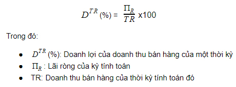 Công thức tính doanh lợi của doanh thu bán hàng