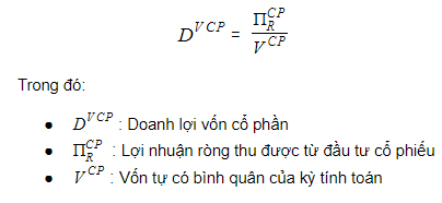 Công thức tính doanh lợi vốn cổ phần