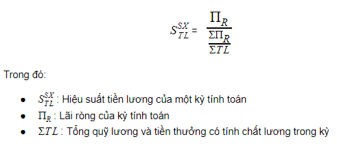 Công thức tính hiệu suất tiền lương