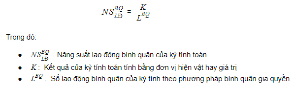 Công thức tính năng suất lao động